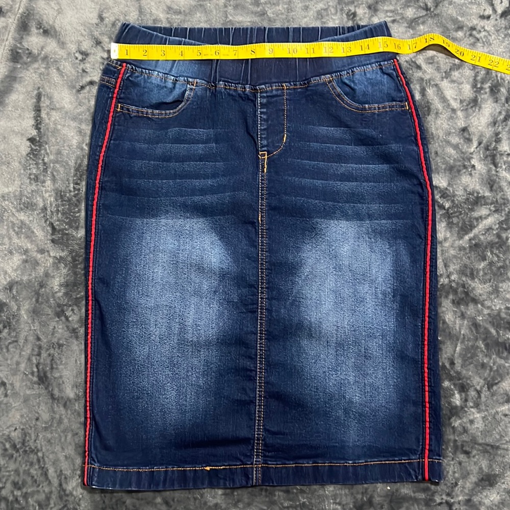 Be Girl denim skirt with red Stripes